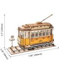 Дървен 3D пъзел Robo Time от 145 части - Трамвай - 2t